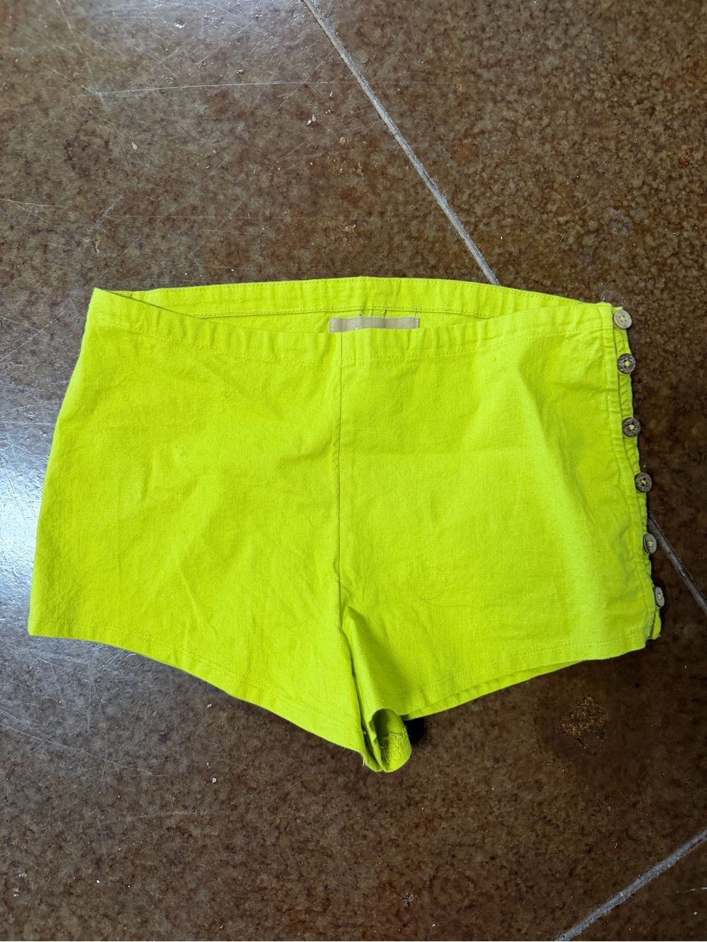 Free People Neon Lime Womens Button-Side Shorts